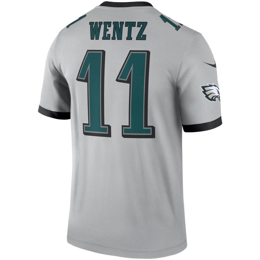 Carson Wentz 11 Philadelphia Eagles Silver Inverted Legend Jersey
