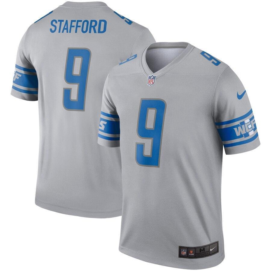 Matthew Stafford Detroit Lions Gray Inverted Legend Jersey