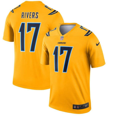 Philip Rivers 17 Los Angeles Chargers Gold Inverted Legend Jersey