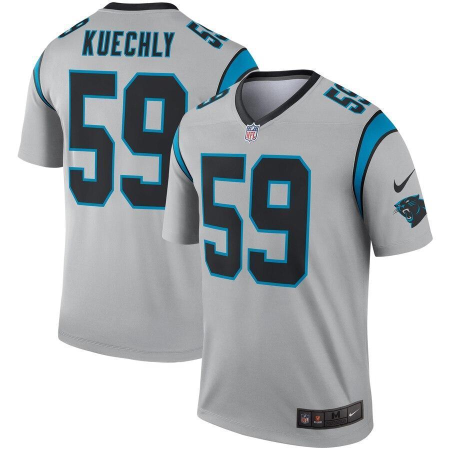 Luke Kuechly 59 Carolina Panthers Nike Silver Inverted Legend Jersey