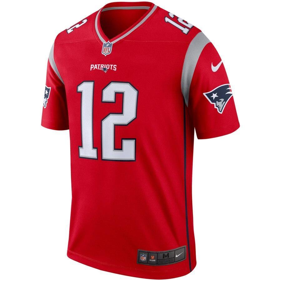Tom Brady 12 New England Patriots Red Inverted Legend Jersey