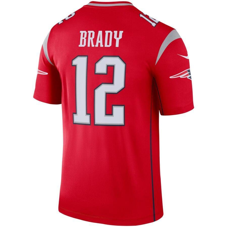 Tom Brady 12 New England Patriots Red Inverted Legend Jersey