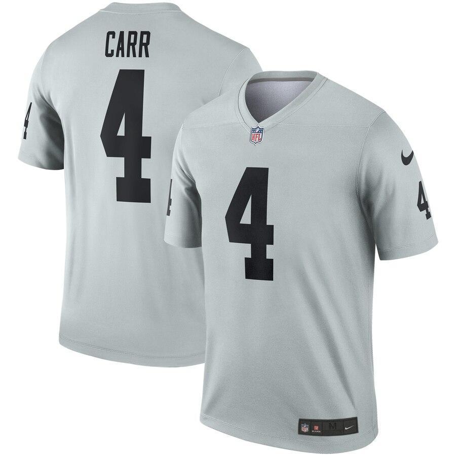 Derek Carr Oakland Raiders Silver Inverted Legend Jersey