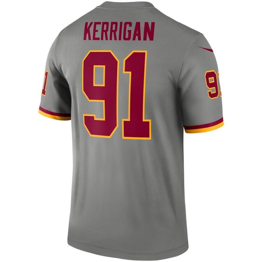 Ryan Kerrigan 91 Washington Redskins Nike Gray Inverted Legend Jersey