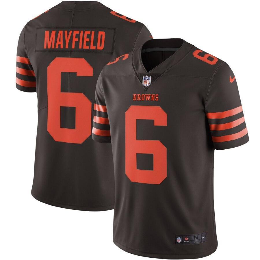 Baker Mayfield Cleveland Browns Brown Color Rush Vapor Limited Jersey