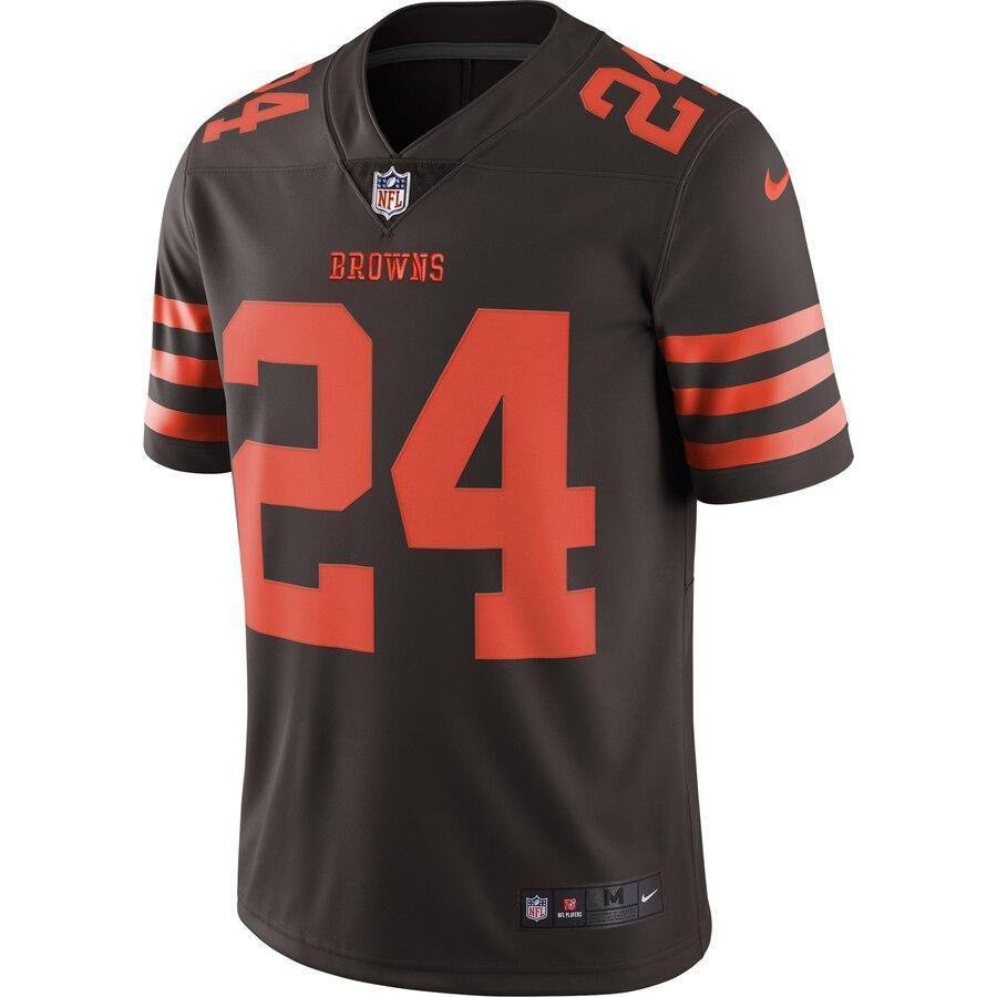 Nick Chubb Cleveland Browns Brown Color Rush Vapor Limited Jersey