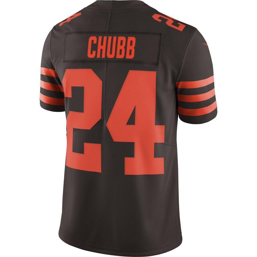Nick Chubb Cleveland Browns Brown Color Rush Vapor Limited Jersey