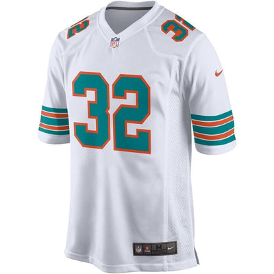 Kenyan Drake 32 Miami Dolphins White Throwback Game Jersey