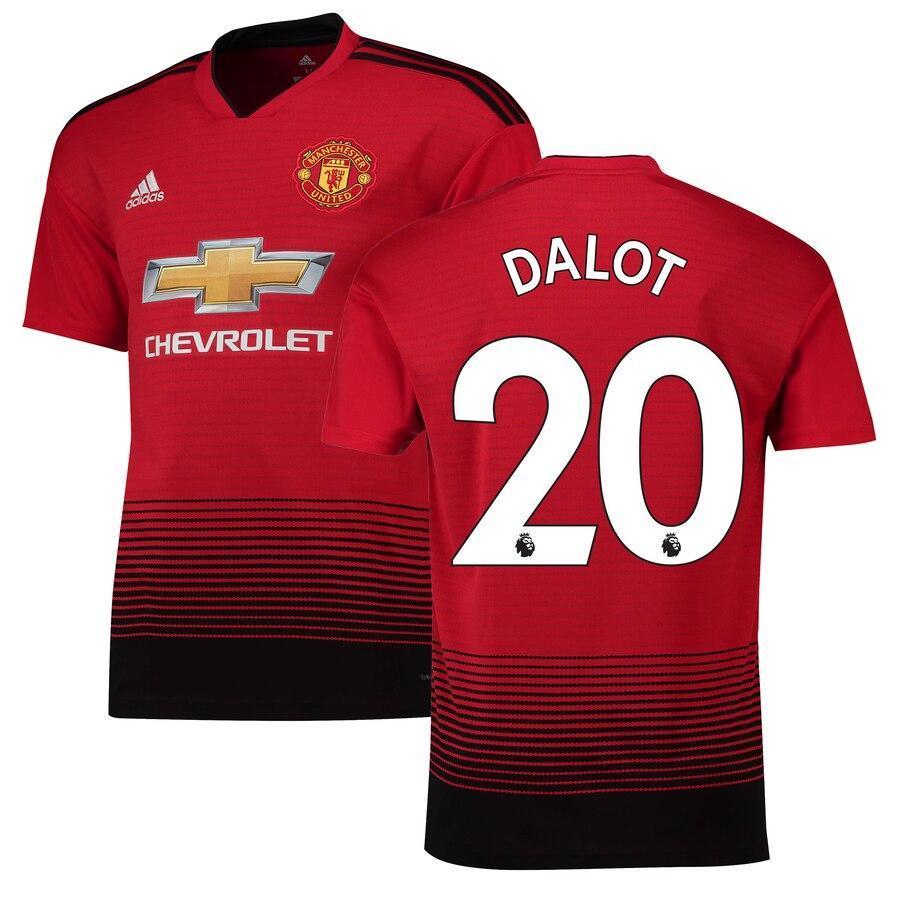 Diogo Dalot Manchester United adidas 18/19 Home Replica Jersey – Red