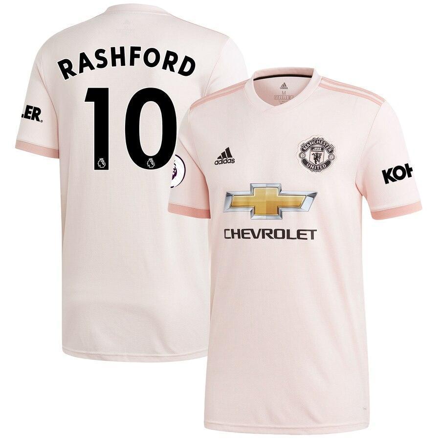 Marcus Rashford Manchester United adidas 18/19 Away Replica Jersey – Coral