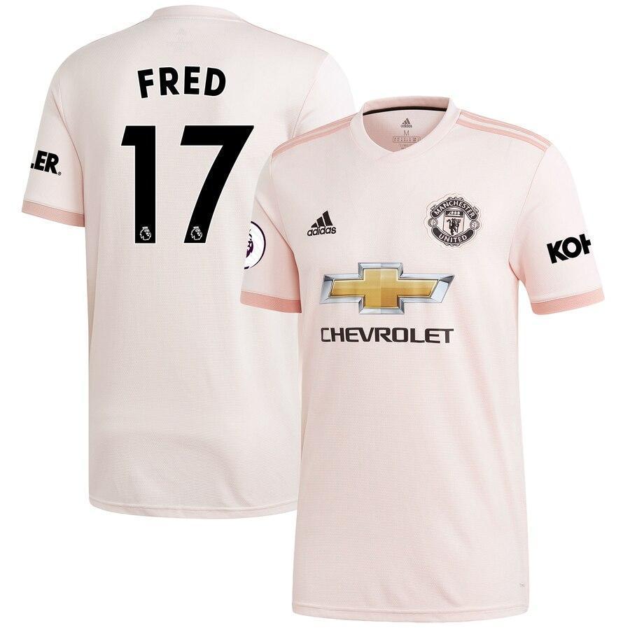 Fred Manchester United adidas 18/19 Away Replica Jersey – Coral
