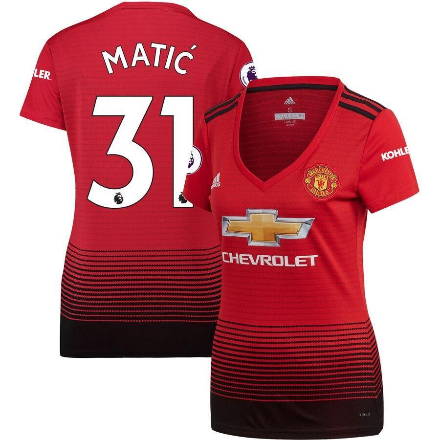 Nemanja Matic Manchester United adidas Women's 18/19 Home Replica Jersey – Red