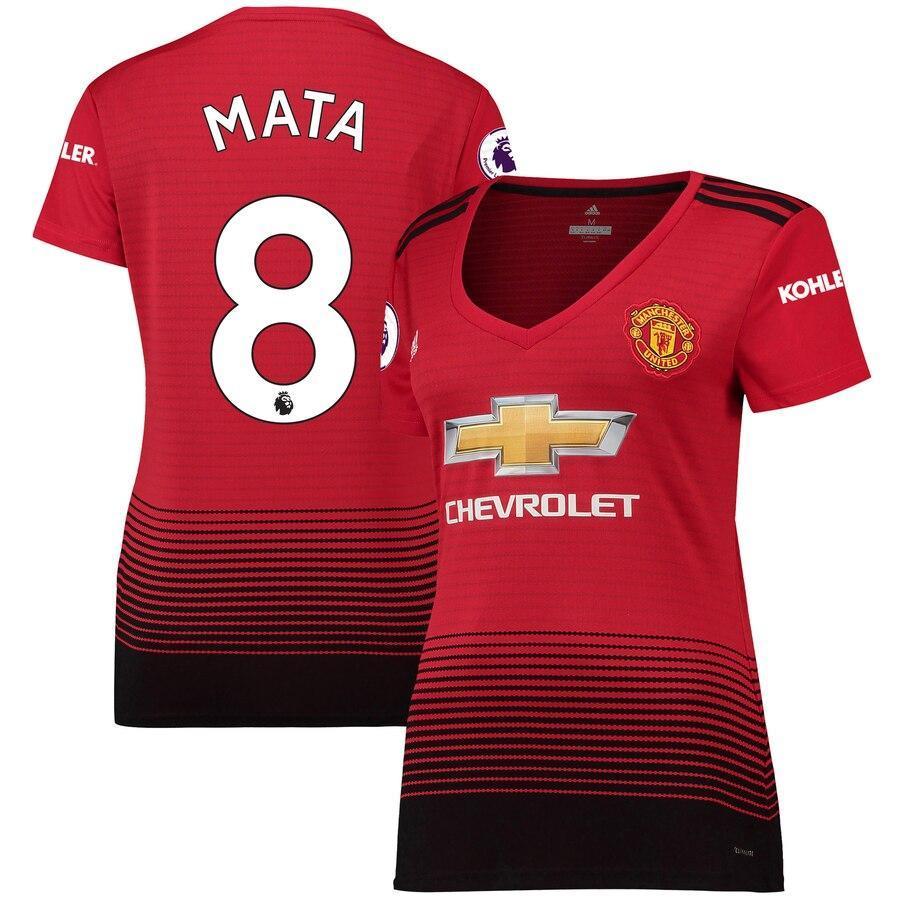 Juan Mata Manchester United adidas Women's 18/19 Home Replica Jersey – Red