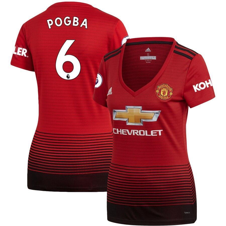 Paul Pogba Manchester United adidas Women's 18/19 Home Replica Jersey – Red
