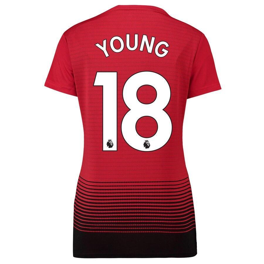 Ashley Young Manchester United adidas Women's 18/19 Home Replica Jersey – Red