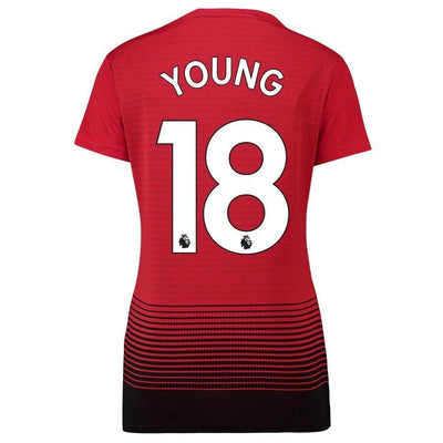 Ashley Young Manchester United adidas Women's 18/19 Home Replica Jersey – Red