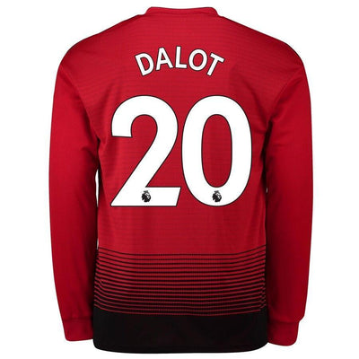 Diogo Dalot Manchester United adidas 18/19 Home Long Sleeve Jersey – Red