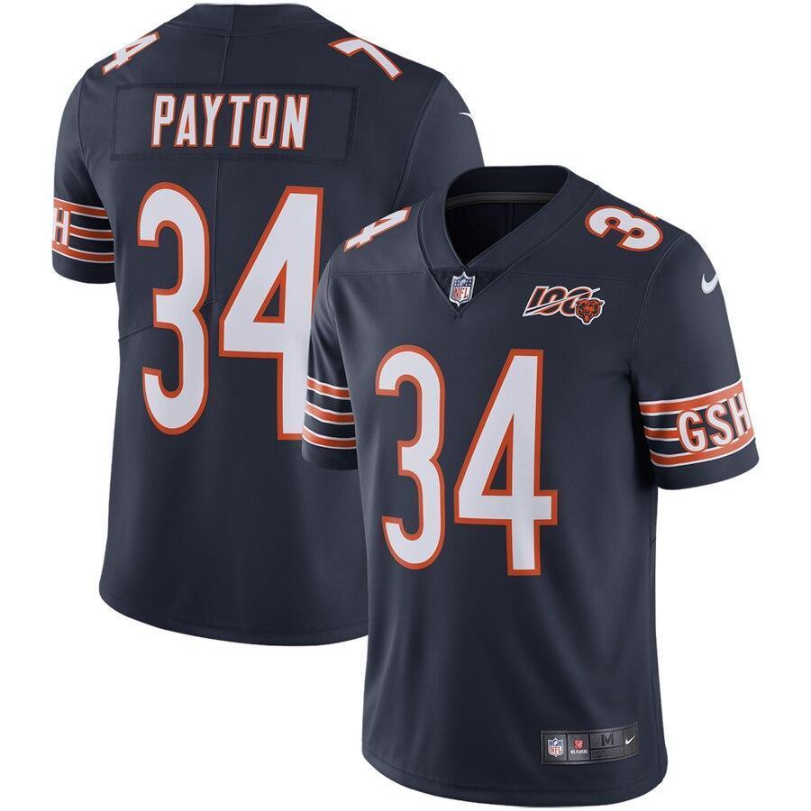 Walter Payton 34 Chicago Bears 100th Season Retired Limited Jersey