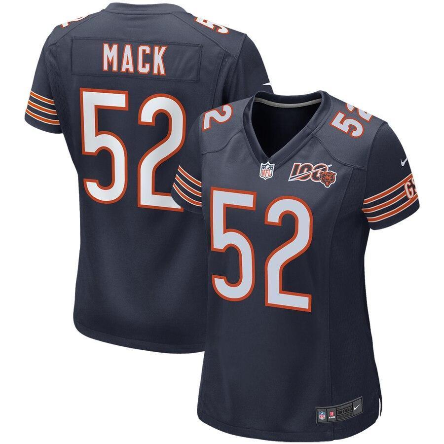 Khalil Mack 52 Chicago Bears Women's 100th Season Game Jersey