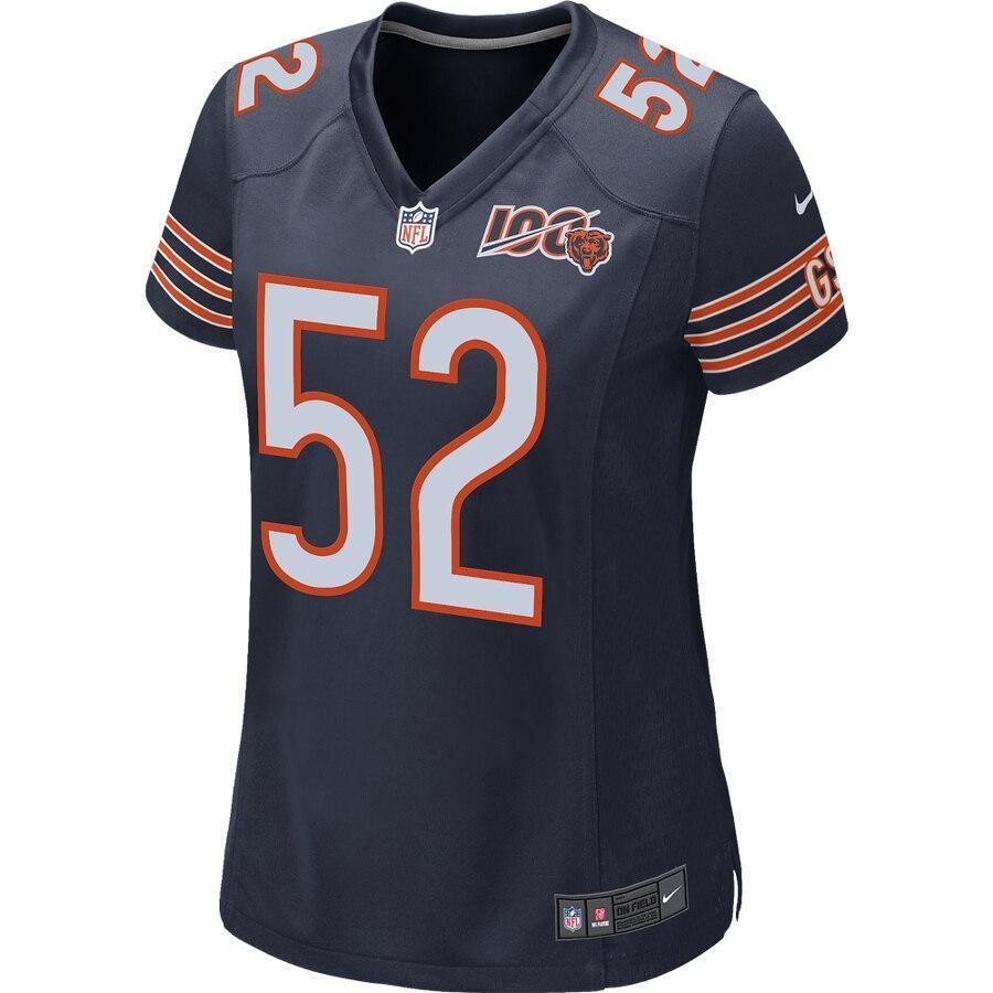 Khalil Mack 52 Chicago Bears Women's 100th Season Game Jersey
