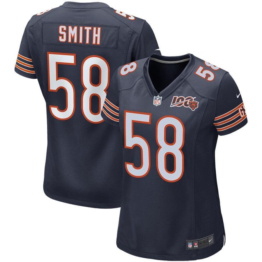 Roquan Smith Chicago Bears Women's Navy 100th Season Game Jersey