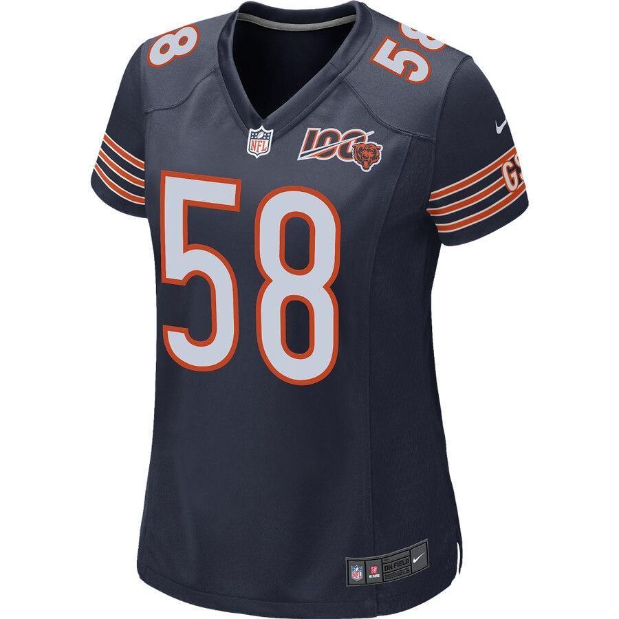 Roquan Smith Chicago Bears Women's Navy 100th Season Game Jersey