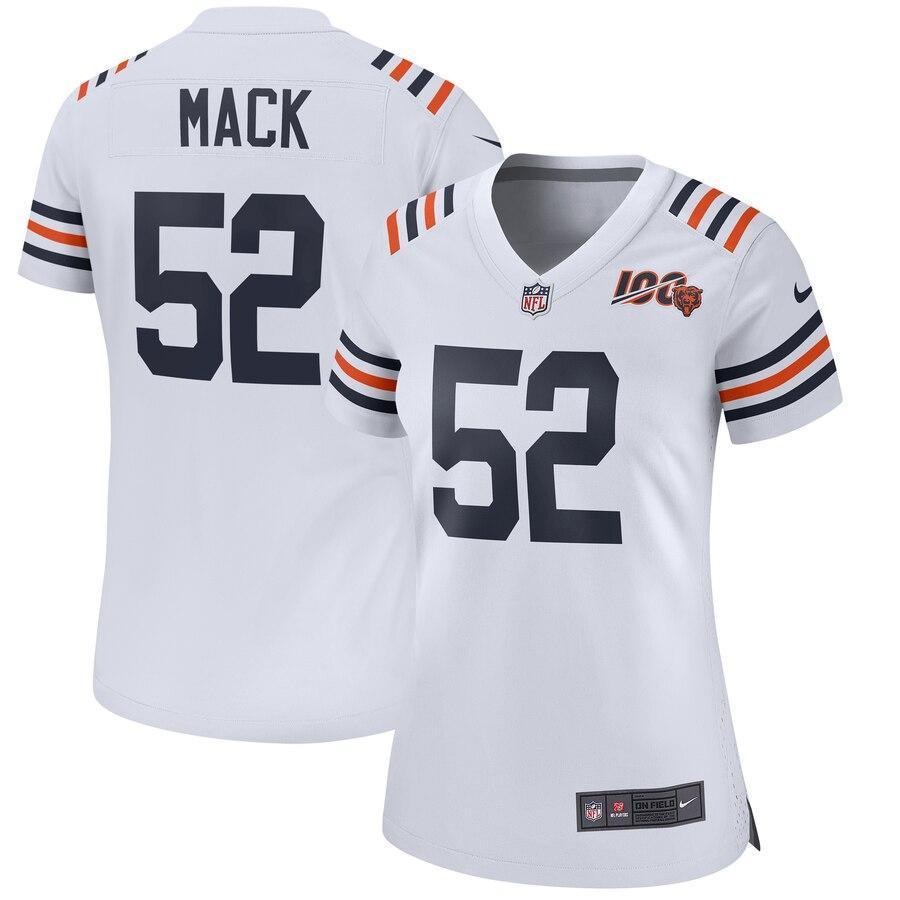 Khalil Mack 52 Chicago Bears Women's 100th Season Game Jersey