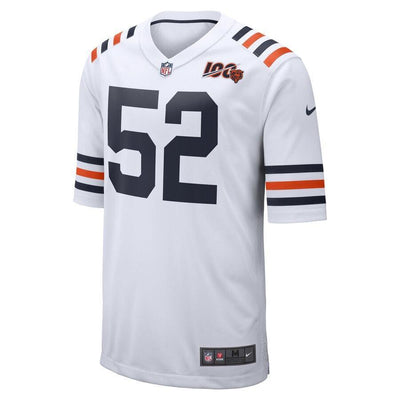 Khalil Mack 52 Chicago Bears White 2019 100th Season Alternate Classic Player Game Jersey