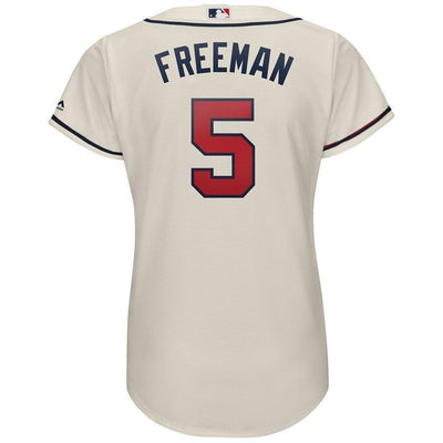 Freddie Freeman 5 Atlanta Braves Women's Alternate Cool Base Player Jersey – Cream