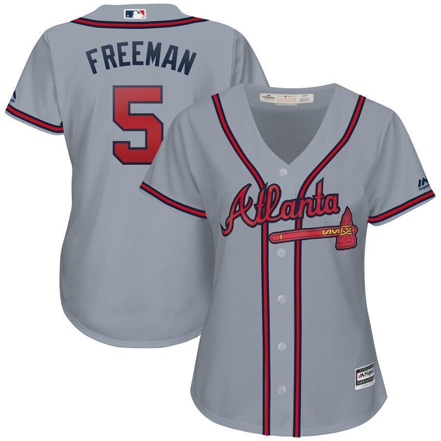 Freddie Freeman 5 Atlanta Braves Women's Alternate Cool Base Player Jersey – Cream
