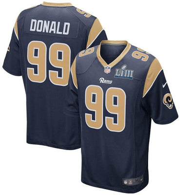 Aaron Donald 99 Los Angeles Rams Navy Super Bowl LIII Bound Game Jersey