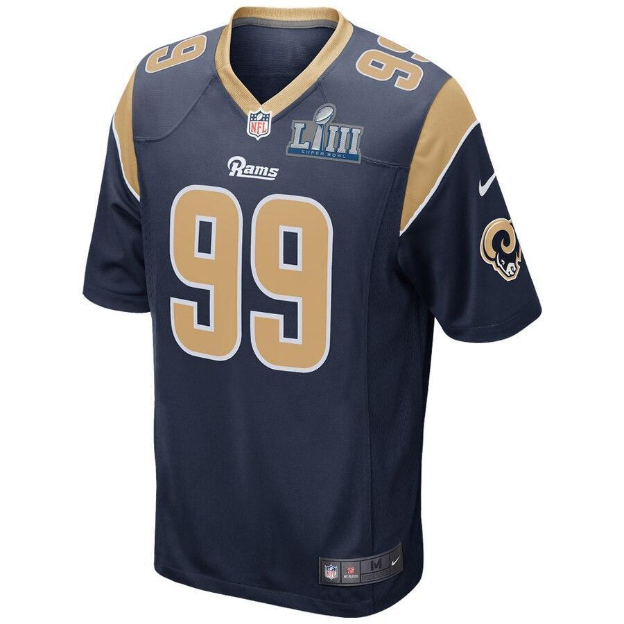 Aaron Donald 99 Los Angeles Rams Navy Super Bowl LIII Bound Game Jersey