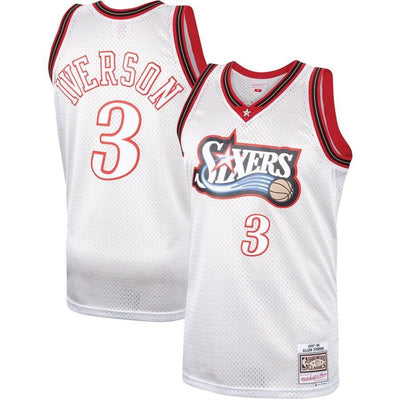 Allen Iverson Philadelphia 76ers Hardwood Classics Platinum Swingman Jersey