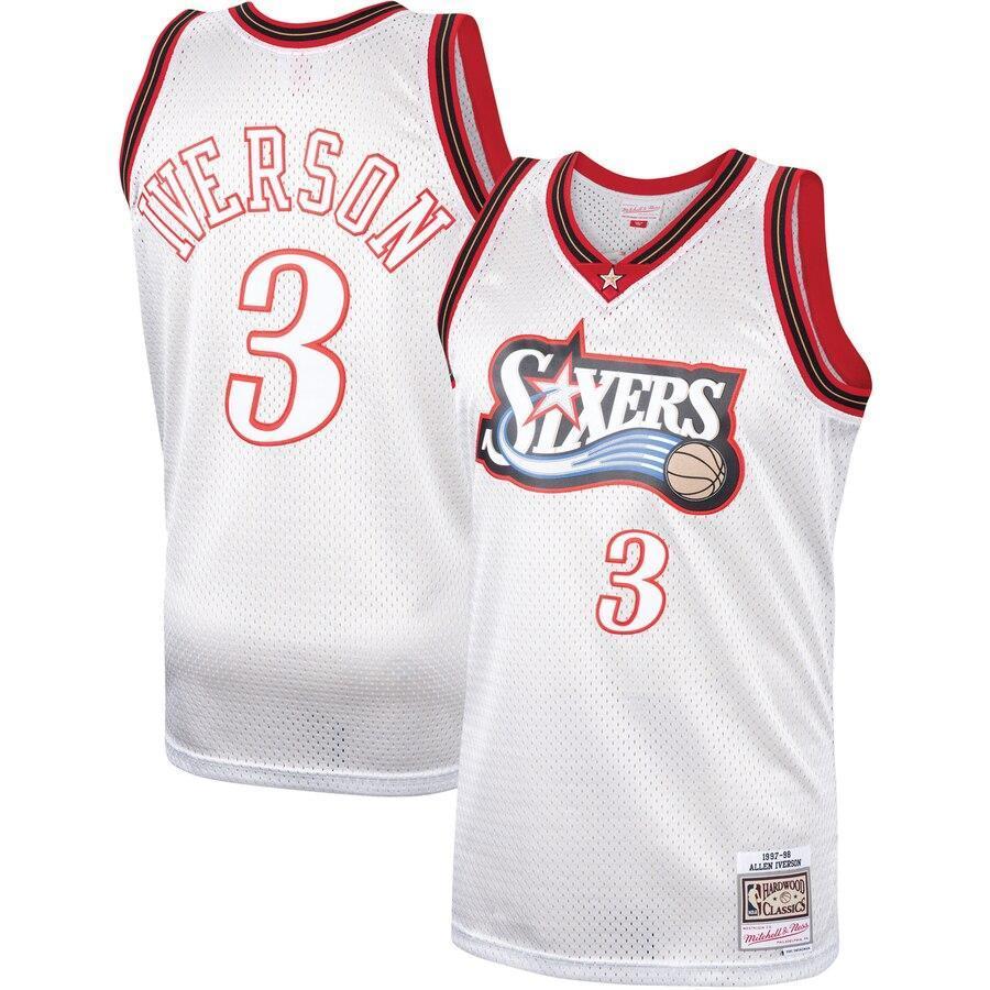 Allen Iverson Philadelphia 76ers Hardwood Classics Platinum Swingman Jersey