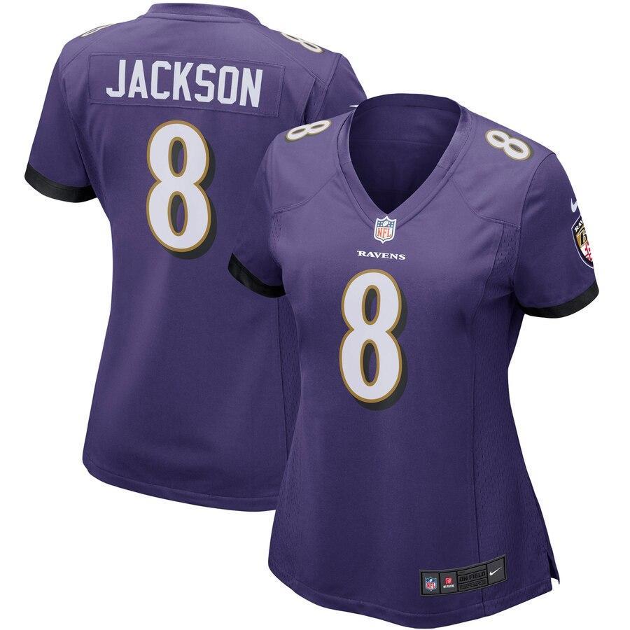 Lamar Jackson Baltimore Ravens Women's Purple Game Jersey