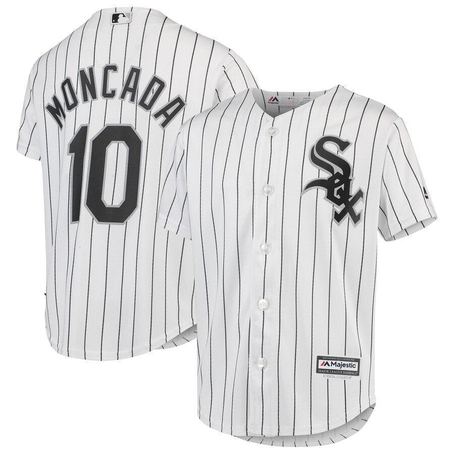 Yoan Moncada 10 Chicago White Sox Youth White/Black Home Official Cool Base Player Jersey