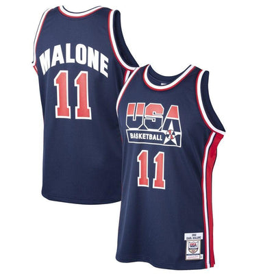 Karl Malone USA Basketball Home 1992 Dream Team Authentic Jersey - Navy