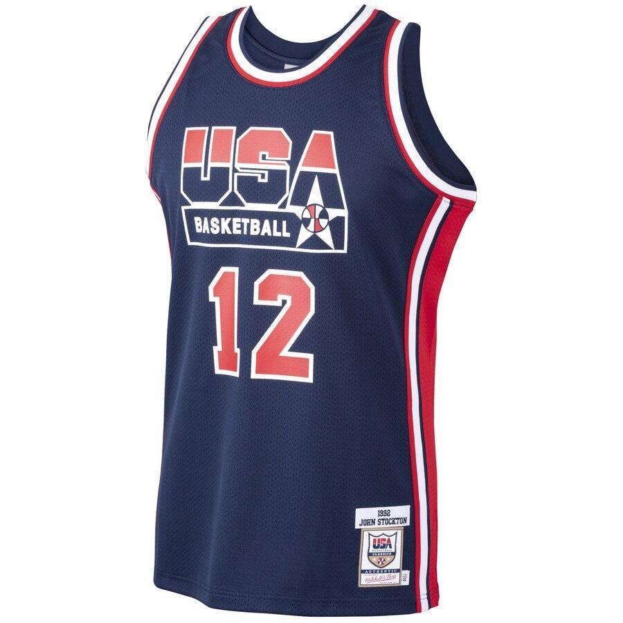 John Stockton USA Basketball Home 1992 Dream Team Authentic Jersey - Navy