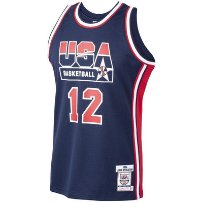 John Stockton USA Basketball Home 1992 Dream Team Authentic Jersey - Navy