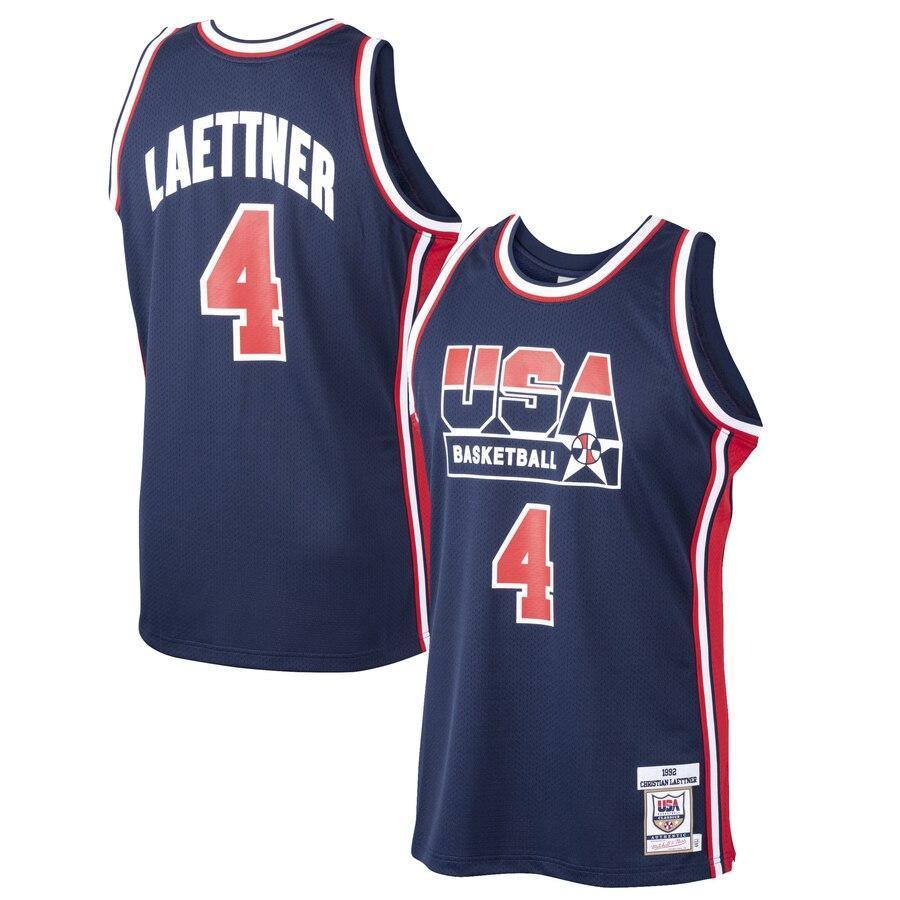 Christian Laettner USA Basketball Home 1992 Dream Team Authentic Jersey - Navy