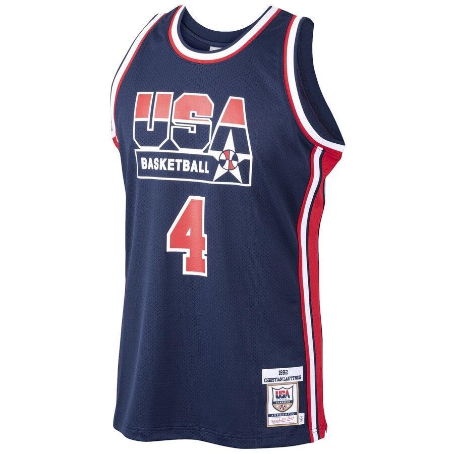 Christian Laettner USA Basketball Home 1992 Dream Team Authentic Jersey - Navy