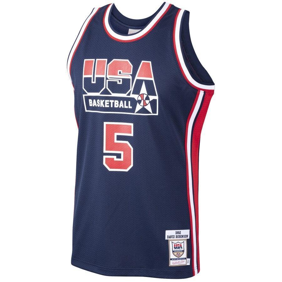 David Robinson USA Ness Home 1992 Dream Team Authentic Jersey - Navy