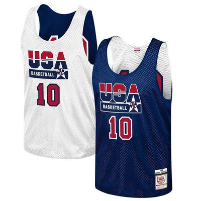 Clyde Drexler USA Basketball Training 1992 Dream Team Authentic Reversible Practice Jersey - Navy