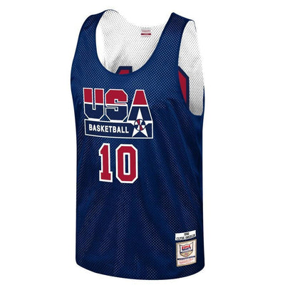 Clyde Drexler USA Basketball Training 1992 Dream Team Authentic Reversible Practice Jersey - Navy