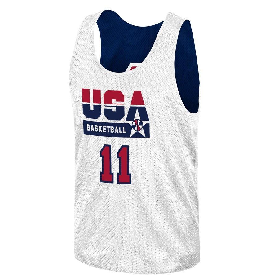 Karl Malone USA Basketball Training 1992 Dream Team Authentic Reversible Practice Jersey - Navy