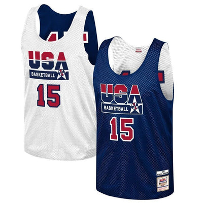 Magic Johnson USA Basketball Training 1992 Dream Team Authentic Reversible Practice Jersey - Navy
