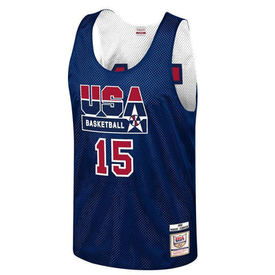Magic Johnson USA Basketball Training 1992 Dream Team Authentic Reversible Practice Jersey - Navy