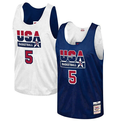 David Robinson USA Basketball Training 1992 Dream Team Authentic Reversible Practice Jersey - Navy