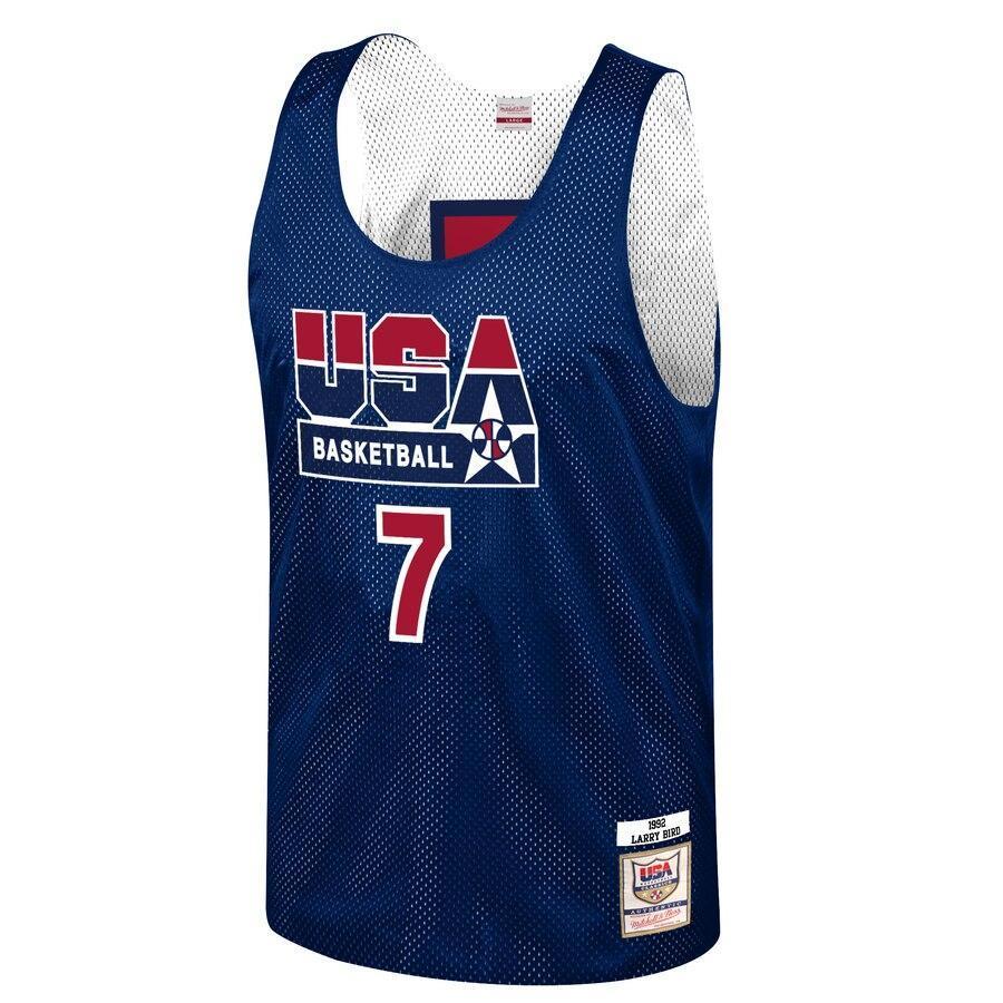 Larry Bird USA Basketball Training 1992 Dream Team Authentic Reversible Practice Jersey - Navy