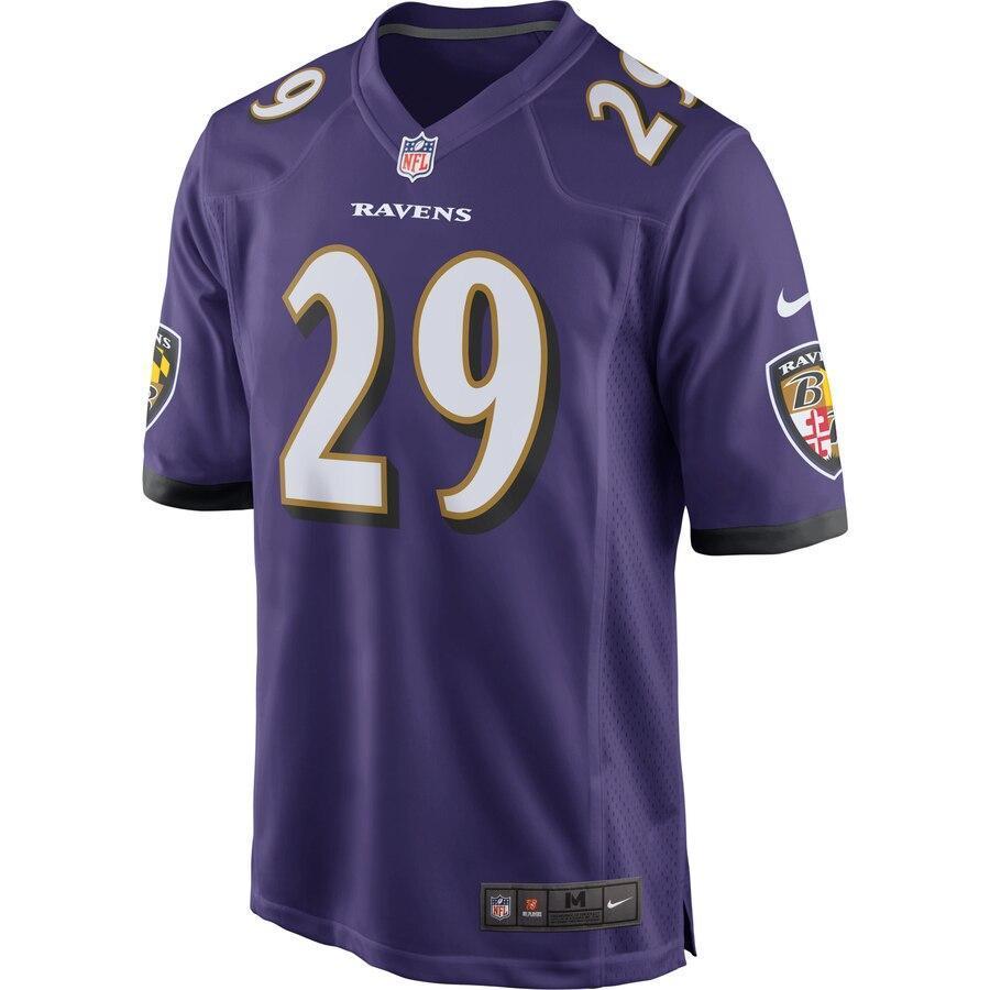 Earl Thomas 29 Baltimore Ravens Purple Game Jersey
